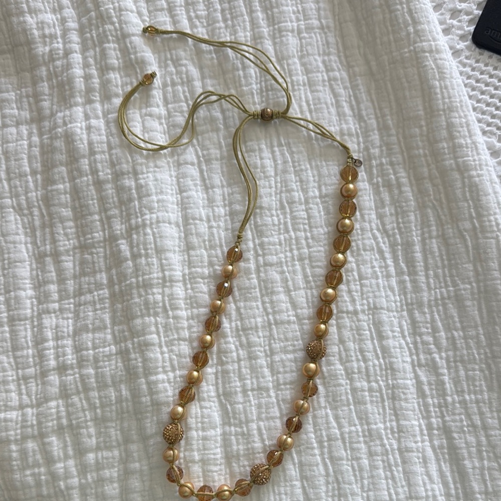 Forever 21 Gold Beaded Adjustable Necklace
